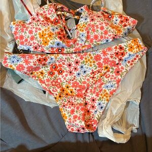 Zaful Floral Bikini Set - Multicolor
